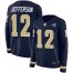 Nike Los Angeles Rams #12 Van Jefferson Navy Blue Team Color Womens Stitched NFL Limited Therma Long Sleeve Jersey