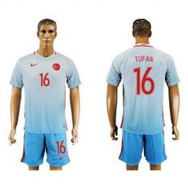 Turkey #16 Tufan Away Soccer Country Jersey