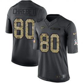 Nike New York Jets #80 Wayne Chrebet Black Mens Stitched NFL Limited 2016 Salute to Service Jersey