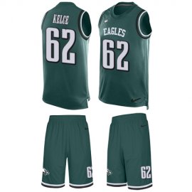 Nike Philadelphia Eagles #62 Jason Kelce Midnight Green Team Color Mens Stitched NFL Limited Tank Top Suit Jersey