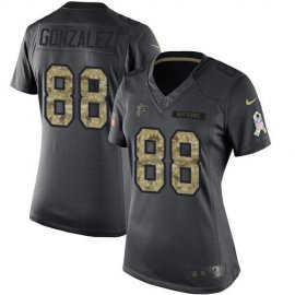 Nike Atlanta Falcons #88 Tony Gonzalez Black Womens Stitched NFL Limited 2016 Salute to Service Jersey