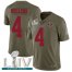 Nike San Francisco 49ers #4 Nick Mullens Olive Super Bowl LIV 2020 Youth Stitched NFL Limited 2017 Salute To Service Jersey