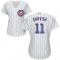 Chicago Cubs #11 Yu Darvish White(Blue Strip) Home Womens Stitched MLB Jersey
