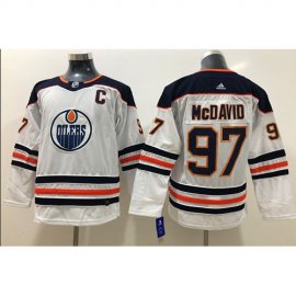Adidas Edmonton Oilers #97 Connor McDavid White Road Authentic Stitched Youth NHL Jersey