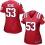 Nike New England Patriots #53 Josh Uche Red Alternate Womens Stitched NFL Elite Jersey