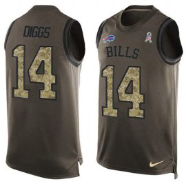 Nike Buffalo Bills #14 Stefon Diggs Green Mens Stitched NFL Limited Salute To Service Tank Top Jersey