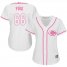 Cincinnati Reds #66 Yasiel Puig White/Pink Fashion Womens Stitched MLB Jersey
