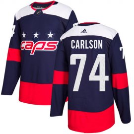 Adidas Washington Capitals #74 John Carlson Navy Authentic 2018 Stadium Series Stitched NHL Jersey