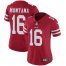 Nike San Francisco 49ers #16 Joe Montana Red Team Color Womens Stitched NFL Vapor Untouchable Limited Jersey