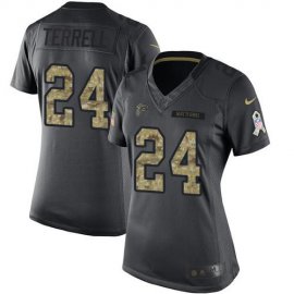Nike Atlanta Falcons #24 A.J. Terrell Black Womens Stitched NFL Limited 2016 Salute to Service Jersey