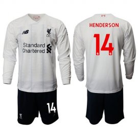 Liverpool #14 Henderson Away Long Sleeves Soccer Club Jersey