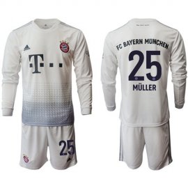 Bayern Munchen #25 Muller Away Long Sleeves Soccer Club Jersey
