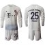 Bayern Munchen #25 Muller Away Long Sleeves Soccer Club Jersey