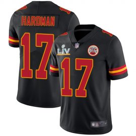 Nike Kansas City Chiefs #17 Mecole Hardman Black Mens Super Bowl LV Bound Stitched NFL Limited Rush Jersey