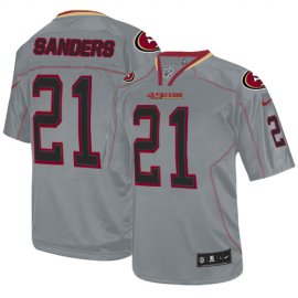 Nike San Francisco 49ers #21 Deion Sanders Lights Out Grey Mens Stitched NFL Elite Jersey