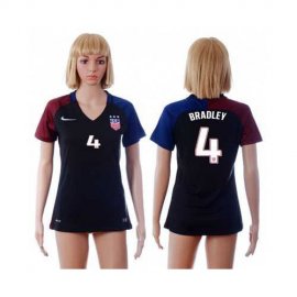 Womens USA #4 Bradley Away Soccer Country Jersey
