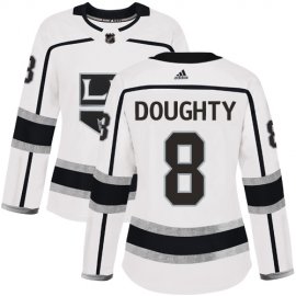 Adidas Los Angeles Kings #8 Drew Doughty White Road Authentic Womens Stitched NHL Jersey