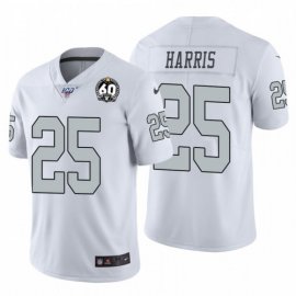 Nike Las Vegas Raiders #25 Erik Harris White 60th Anniversary Patch Mens Stitched NFL 100 Limited Color Rush Jersey