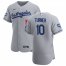 Los Angeles Dodgers #10 Justin Turner Mens Nike Gray Road 2020 World Series Champions Authentic Team MLB Jersey