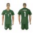 Mexico #1 CORONA Military Green Goalkeeper 2018 FIFA World Cup Soccer Jersey