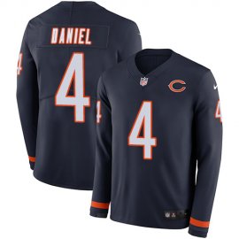 Nike Chicago Bears #4 Chase Daniel Navy Blue Team Color Mens Stitched NFL Limited Therma Long Sleeve Jersey
