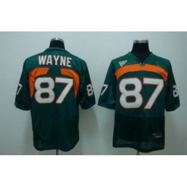 Miami Hurricanes 87 WAYNE green NCAA Jerseys
