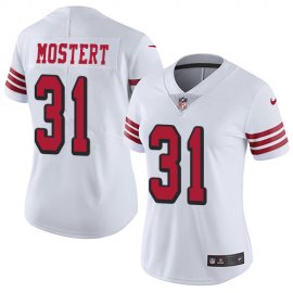 Nike San Francisco 49ers #31 Raheem Mostert White Womens Stitched NFL Limited Rush Jersey