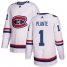 Adidas Montreal Canadiens #1 Jacques Plante White Authentic 2017 100 Classic Stitched NHL Jersey
