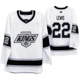 Los Angeles Kings #22 Trevor Lewis Mens Adidas 2019-20 Heritage White Throwback 90s NHL Jersey