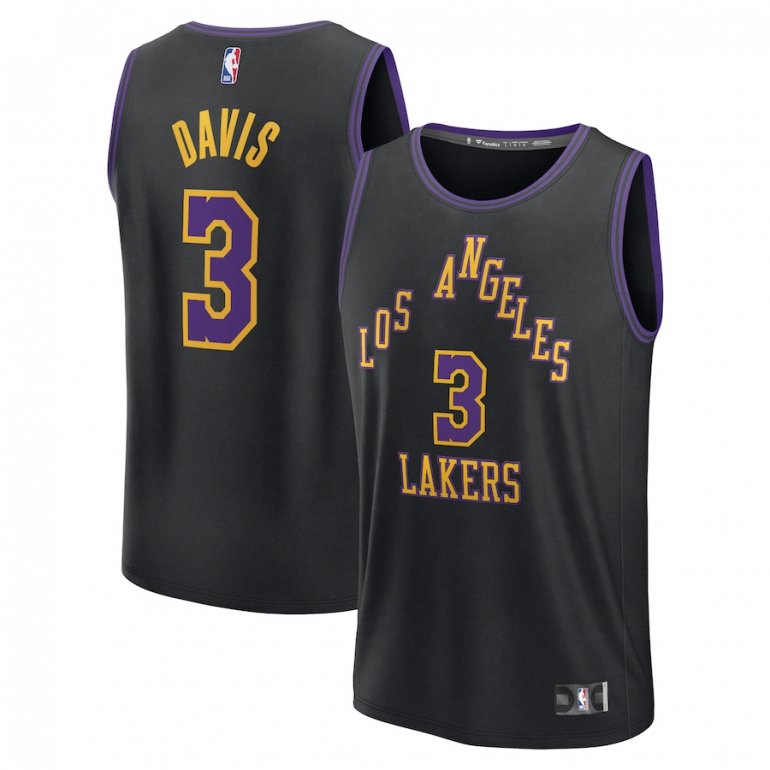 Anthony Davis Los Angeles Lakers Fanatics Branded Unisex 2023/24 Fast Break Jersey – Black – City Edition