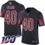 Nike Arizona Cardinals #40 Pat Tillman Black Mens Stitched NFL Limited Rush 100th Season Jersey