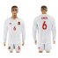 Spain #6 A.Iniesta White Away Long Sleeves Soccer Country Jersey