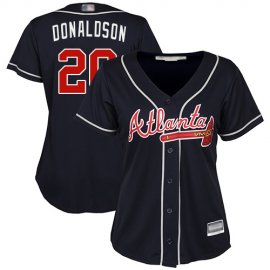 Atlanta Braves #20 Josh Donaldson Navy Blue Alternate Womens Stitched MLB Jersey