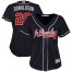 Atlanta Braves #20 Josh Donaldson Navy Blue Alternate Womens Stitched MLB Jersey