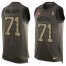 San Francisco 49ers #71 Trent Williams Green Mens Stitched NFL Limited Salute To Service Tank Top Jersey