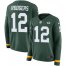 Nike Green Bay Packers #12 Aaron Rodgers Green Team Color Womens Stitched NFL Limited Therma Long Sleeve Jersey