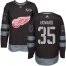 Adidas Detroit Red Wings #35 Jimmy Howard Black 1917-2017 100th Anniversary Stitched NHL Jersey