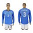 Italy #3 Chiellini Blue Home Long Sleeves Soccer Country Jersey