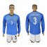 Italy #3 Chiellini Blue Home Long Sleeves Soccer Country Jersey