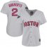 Boston Red Sox #2 Xander Bogaerts Grey Road 2018 World Series Womens Stitched MLB Jersey
