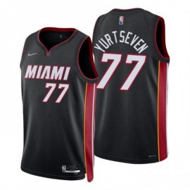 Nike Miami Heat #77 Omer Yurtseven Black Mens 2021-22 NBA 75th Anniversary Diamond Swingman Jersey – Icon Edition Mens