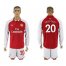 Arsenal #20 Mustafi Red Home Long Sleeves Soccer Club Jersey