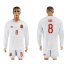 Spain #8 Koke White Away Long Sleeves Soccer Country Jersey