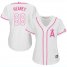 Los Angeles Angels #28 Andrew Heaney White/Pink Fashion Womens Stitched MLB Jersey