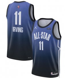 Mens 2023 All-Star #11 Kyrie Irving Blue Game Swingman Stitched Basketball Jersey