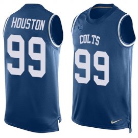 Nike Indianapolis Colts #99 Justin Houston Royal Blue Team Color Mens Stitched NFL Limited Tank Top Jersey