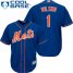 New York Mets #1 Mookie Wilson Blue Cool Base Stitched Youth MLB Jersey