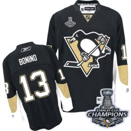 Pittsburgh Penguins #13 Nick Bonino Black Home 2017 Stanley Cup Finals Champions Stitched NHL Jersey