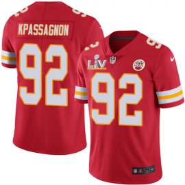 Nike Kansas City Chiefs #92 Tanoh Kpassagnon Red Team Color Mens Super Bowl LV Bound Stitched NFL Vapor Untouchable Limited Jersey