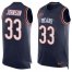 Nike Chicago Bears #33 Jaylon Johnson Navy Blue Team Color Mens Stitched NFL Limited Tank Top Jersey